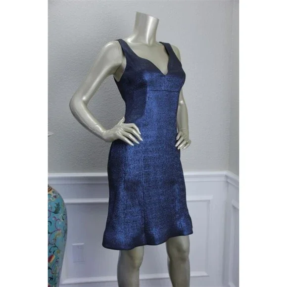 prabal gurung blue dress Prabal Gurung Burnout Velvet Midi Button Detail Dress Size 6 main image 1